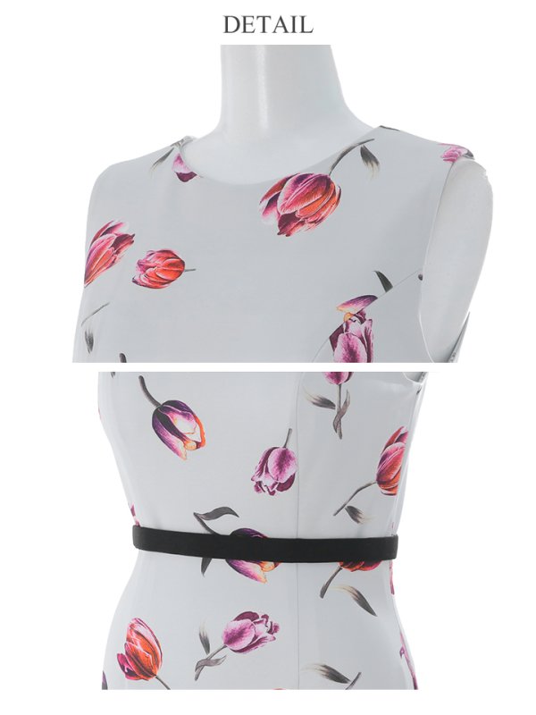 画像26: 【VELIQUE/ヴェリーク】フラワープリント/ ノースリーブ/ ストレッチ/ タイト/ ワンピース/ ロングドレス/ キャバドレス long【HC02】 (26)