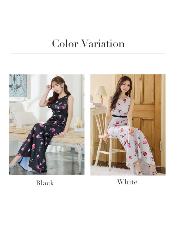 画像30: 【VELIQUE/ヴェリーク】フラワープリント/ ノースリーブ/ ストレッチ/ タイト/ ワンピース/ ロングドレス/ キャバドレス long【HC02】 (30)