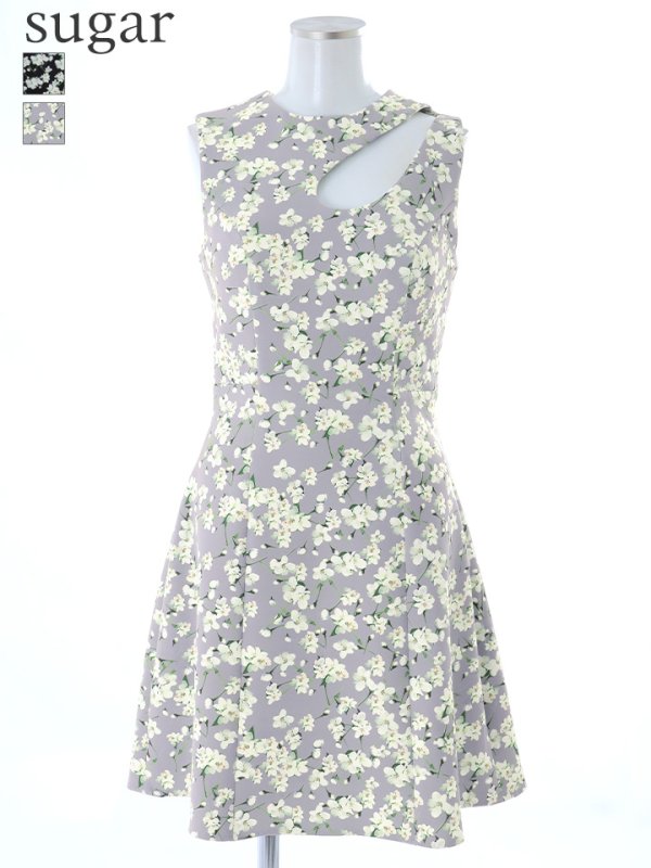 画像27: 【VELIQUE/ヴェリーク】フラワープリント/ カットアウト/ ノースリーブ/ ストレッチ/ フレア/ Aライン/ ワンピース/ ミニドレス/ キャバドレス【HC02】 (27)