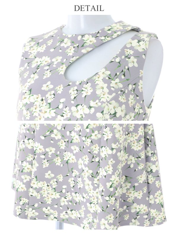 画像30: 【VELIQUE/ヴェリーク】フラワープリント/ カットアウト/ ノースリーブ/ ストレッチ/ フレア/ Aライン/ ワンピース/ ミニドレス/ キャバドレス【HC02】 (30)