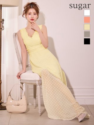 ロングドレス：イエロー(黄)｜キャバドレス・ミニドレス通販はsugar