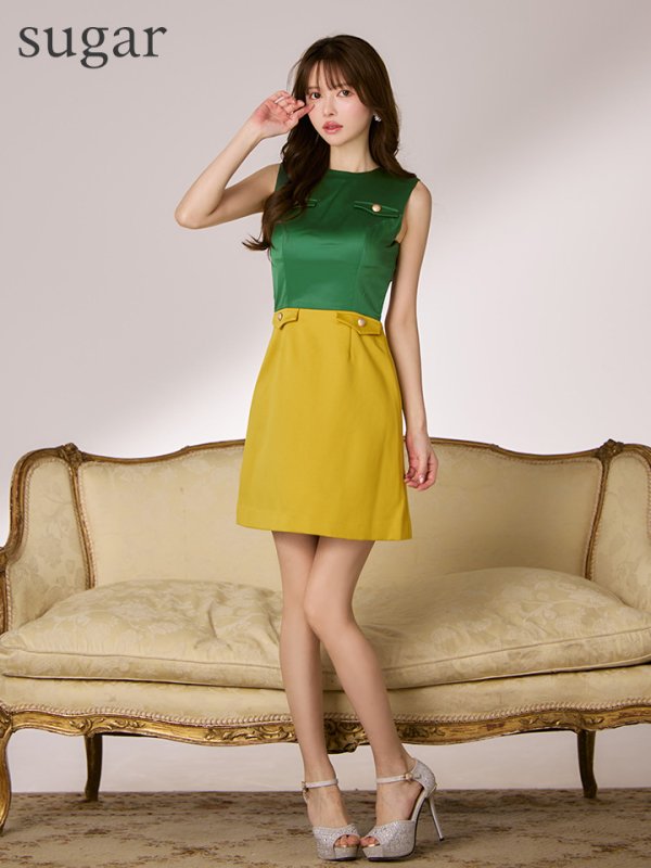 グリーンxゴールド モデル：ゆめ　身長：160cm　着用サイズ：Sサイズ