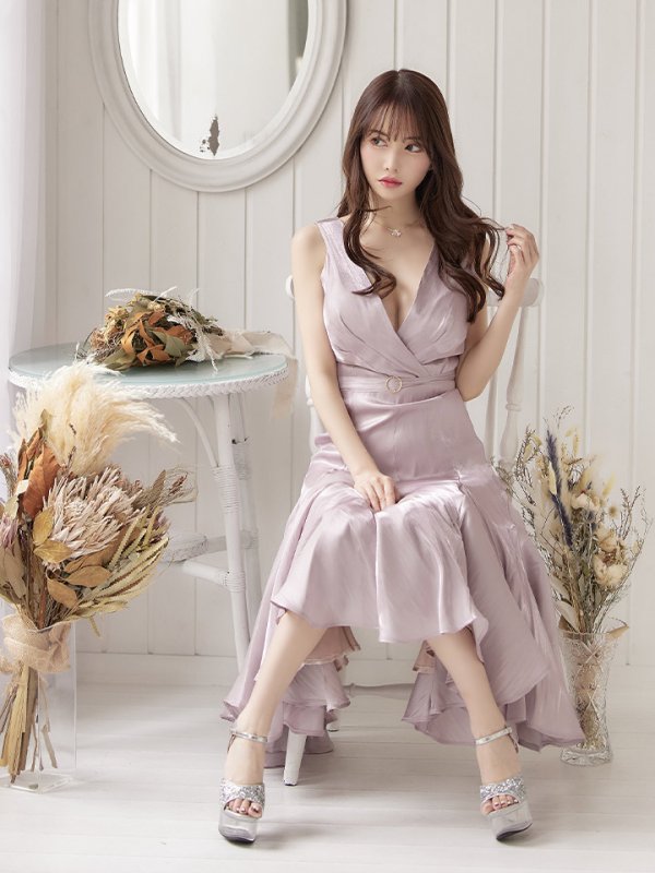 画像5: 【VELIQUE/ヴェリーク】ワンカラー/ ノースリーブ/ ベルトデザイン/ Aライン/ ワンピース/ ミニドレス/ キャバドレス【HC02】 (5)