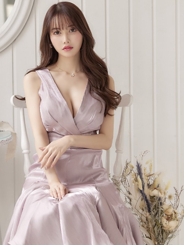 画像6: 【VELIQUE/ヴェリーク】ワンカラー/ ノースリーブ/ ベルトデザイン/ Aライン/ ワンピース/ ミニドレス/ キャバドレス【HC02】 (6)