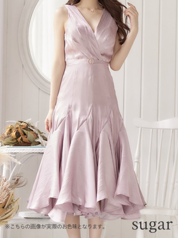 画像8: 【VELIQUE/ヴェリーク】ワンカラー/ ノースリーブ/ ベルトデザイン/ Aライン/ ワンピース/ ミニドレス/ キャバドレス【HC02】 (8)