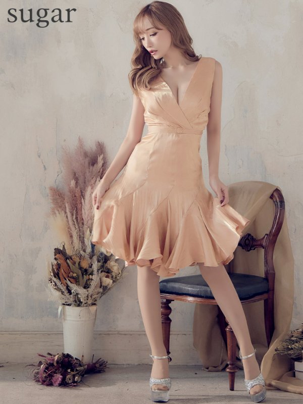 画像9: 【VELIQUE/ヴェリーク】Aライン/ ワンカラー/ ノースリーブ/ ベルトデザイン/ ミニドレス/ キャバドレス【HC02】 (9)