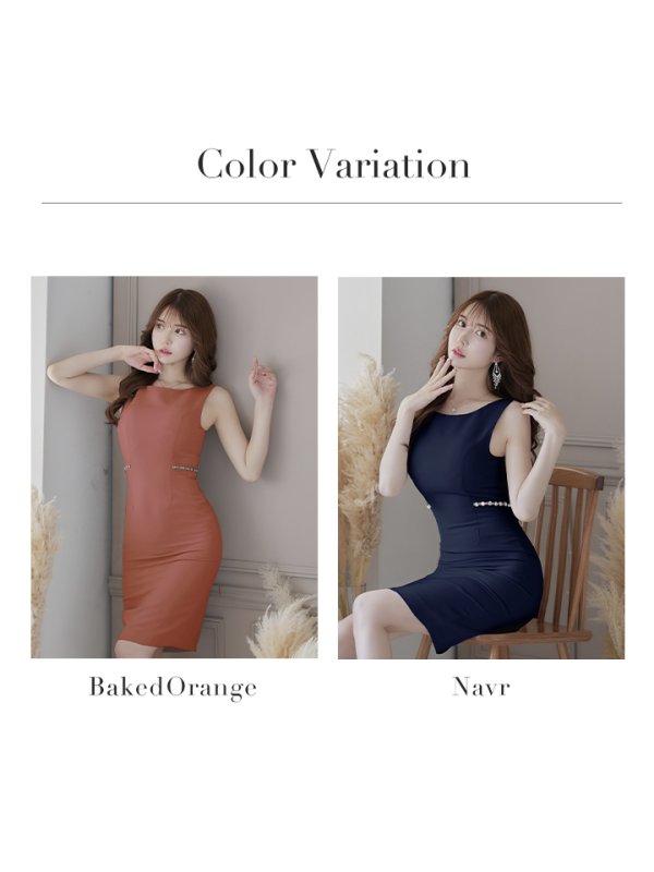 画像15: 【VELIQUE/ヴェリーク】ワンカラー/ スリット/ ラインストーン/ カットアウト/ タイト/ ワンピース/ ミディアムドレス/ キャバドレス【HC02】 (15)