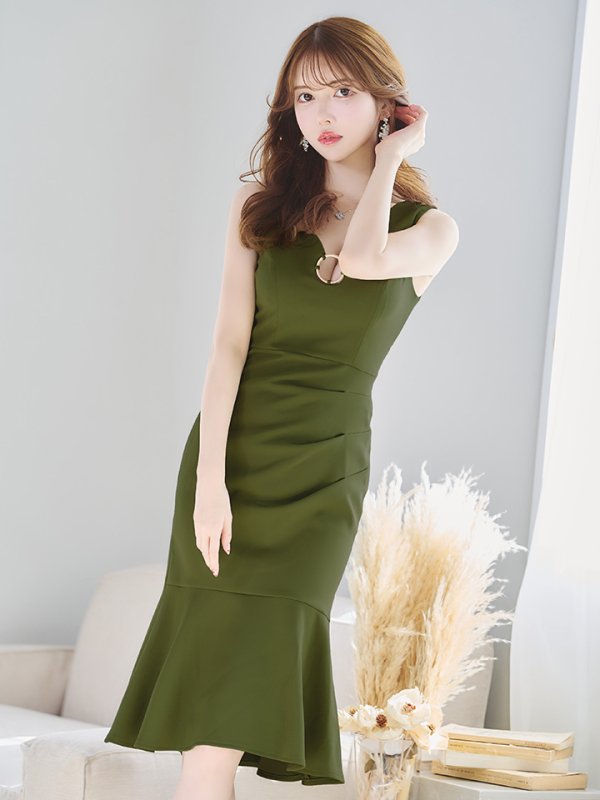 画像15: 【VELIQUE/ヴェリーク】ワンカラー/ ノースリーブ/ マーメイド/ ワンピース/ ミディアムドレス/ キャバドレス【HC02】 (15)