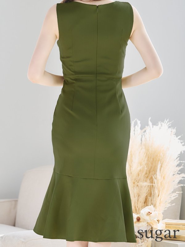 画像20: 【VELIQUE/ヴェリーク】ワンカラー/ ノースリーブ/ マーメイド/ ワンピース/ ミディアムドレス/ キャバドレス【HC02】 (20)