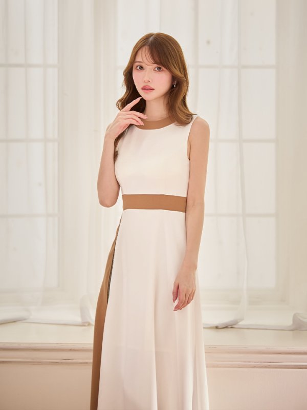 ホワイトxキャメル モデル：ゆめ　身長：160cm　着用サイズ：Sサイズ