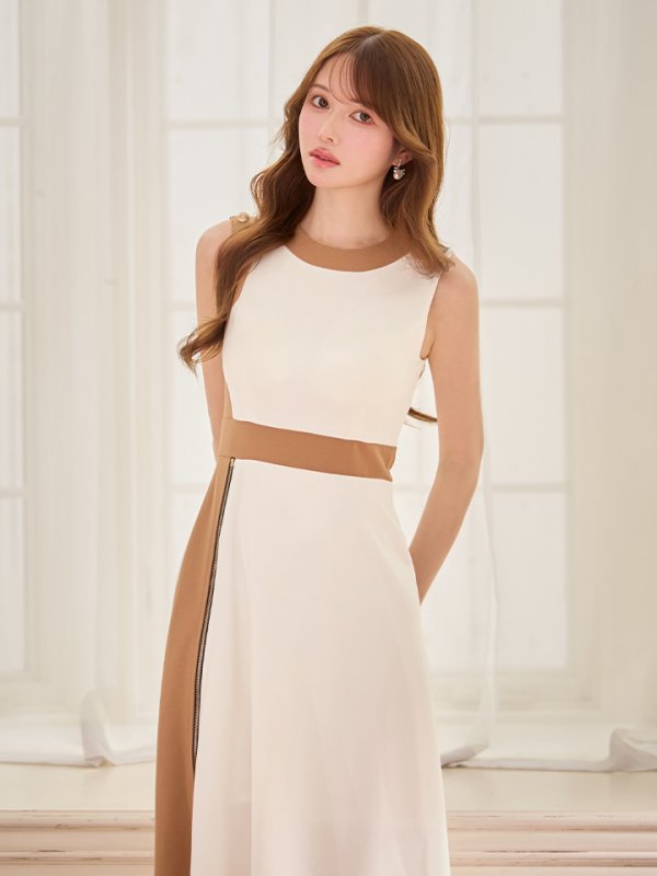 ホワイトxキャメル モデル：ゆめ　身長：160cm　着用サイズ：Sサイズ