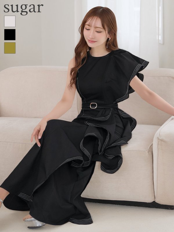 ブラック　モデル：真優川咲　身長：158cm　着用サイズ：Sサイズ