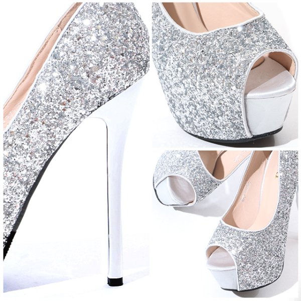 画像6: 再入荷！ベーシックグリッターパンプス/14cmヒール【1カラー/5サイズ】 [OF02] [S3132YN] (6)