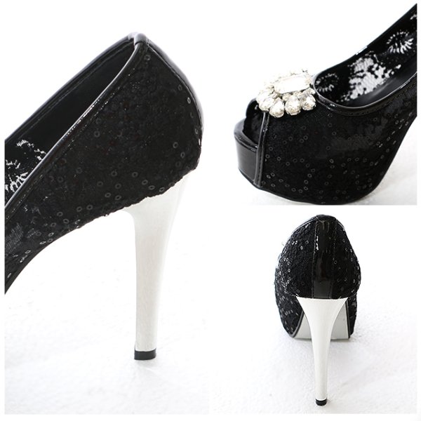 画像8: フロントジュエリーレースパンプス【35-38サイズ/2カラー】[OF02] (8)