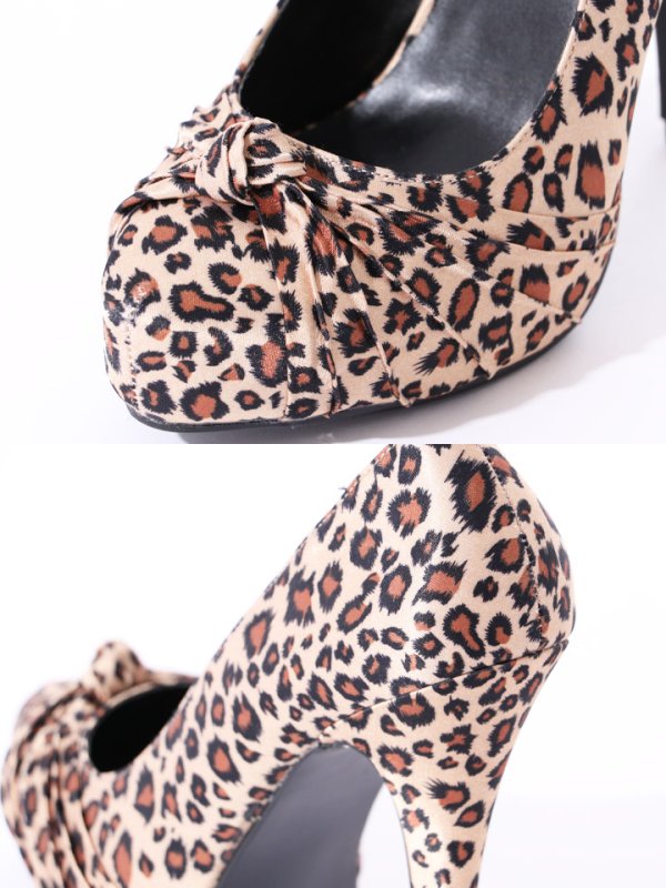 画像6: レオパードスエードタッチパンプス/ヒョウ柄/パンプス/ツイストデザイン【6-9サイズ/1カラー】[OF01] SAFARI-06 (6)