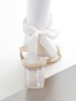 画像4: 【即日発送】【水着小物：ビーチサンダル】リボン/ パール/ アンクルストラップ付き/ クリアヒール/ ビーチサンダル/ サマーシューズ[YMT] (4)