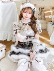 画像1: 【即日発送！】【クリスマスコスプレ9点セット】【Malymoon/マリームーン】フレンチチェックノエルトナカイ【SM-ML/2カラー】[HC03] (1)