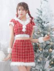 画像7: 【即日発送！】【サンタコス 5点セット】【XS-XLサイズ/2カラー】ツイードチェックバニーサンタコスプレ[YMT] (7)