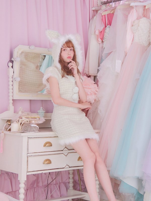 画像14: 【即日発送！】【サンタコス5点セット】【XS-XLサイズ/2カラー】ツイードチェックバニーサンタコスプレ[YMT] (14)