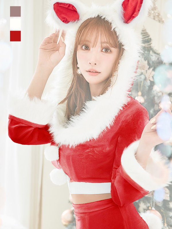画像38: 【即日発送！】【サンタコス 4点セット】【S-Lサイズ/3カラー】セットアップバニーサンタコスプレ[OF04] (38)