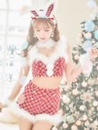 画像2: 即日発送！【サンタコス 8点セット】【S-Mサイズ/1カラー】セットアップツイードバニーサンタコスプレ[YMT] (2)