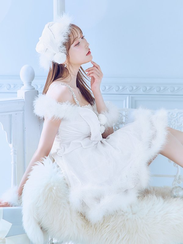 画像14: 【即日発送！】【サンタコス 4点セット】【XS-Lサイズ/4カラー】フロントビッグリボンオフショルフレアサンタ[OF04] (14)