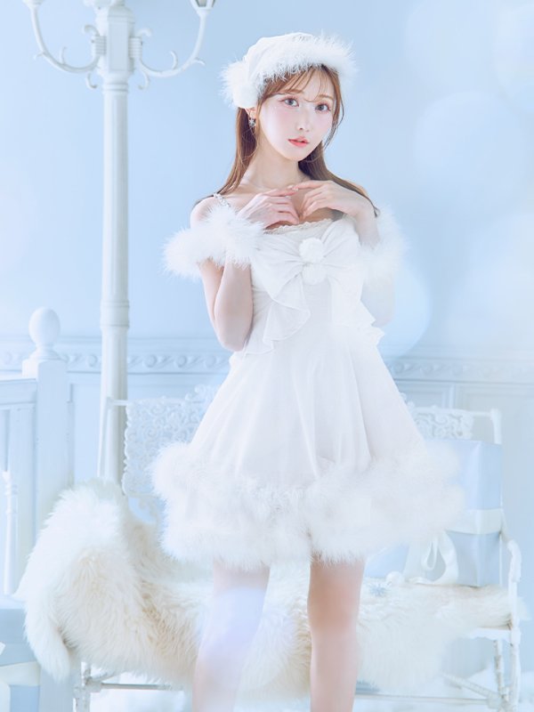 画像32: 【ノベルティ対象】【即日発送！】【サンタコス 4点セット】【XS-Lサイズ/4カラー】フロントビッグリボンオフショルフレアサンタ[YMT] (32)