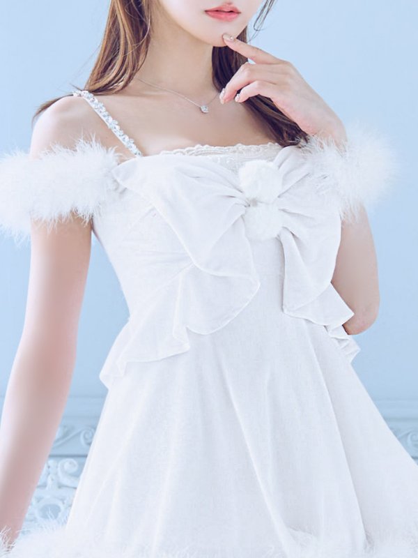 画像35: 【ノベルティ対象】【即日発送！】【サンタコス 4点セット】【XS-Lサイズ/4カラー】フロントビッグリボンオフショルフレアサンタ[YMT] (35)