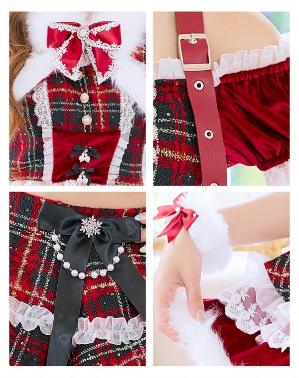 画像9: 【クリスマスコスプレ10点セット】【Malymoon/マリームーン】ロイヤルツイードケープサンタ【2サイズ/1カラー】【予約/12月上旬発送予定】[HC03] (9)