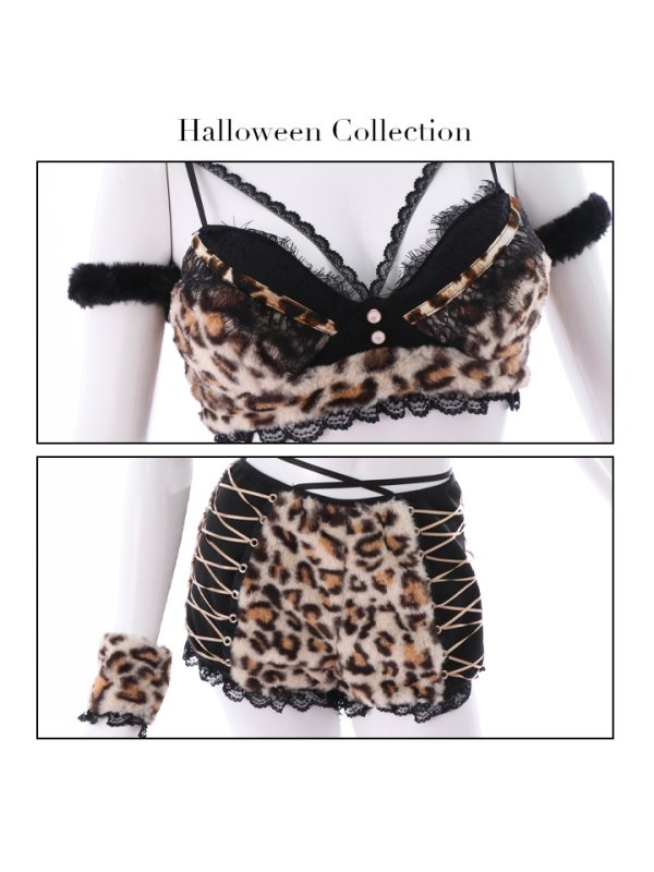 画像13: 即日発送！】【sugar nine×マリームーンコラボ】 セクシーレオパードコスプレセット【ハロウィン7点セット】【XS-Lサイズ/1カラー】[HC03] (13)