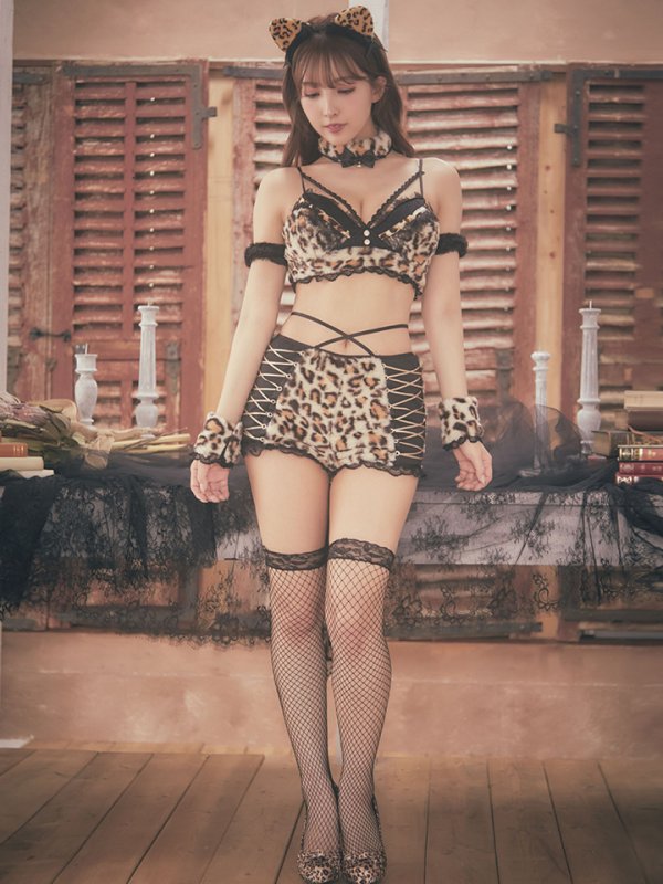 画像2: レオパードスエードタッチパンプス/ヒョウ柄/パンプス/ツイストデザイン【6-9サイズ/1カラー】[OF01] SAFARI-06 (2)