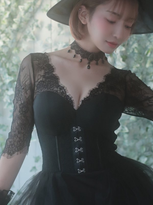 画像5: 【即日発送】ブラックバニー/コスプレセット/ショートインロング【sugar nineハロウィン4点セット】 【S?XLサイズ/1カラー】[HC03] (5)