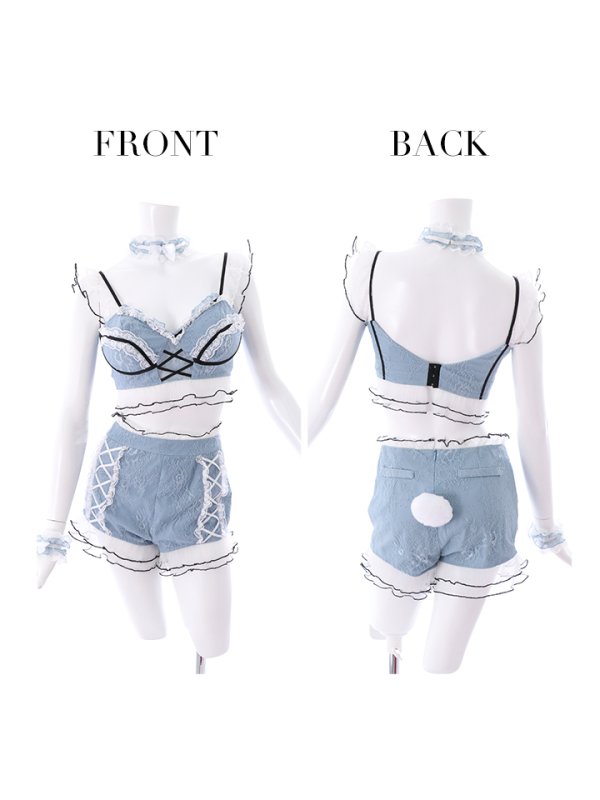 画像12: 【即日発送】【sugar nine×マリームーンコラボ】 セクシーレースバニーコスプレセット【sugar nineハロウィン7点セット】【S-Mサイズ/4カラー】[HC03] (12)