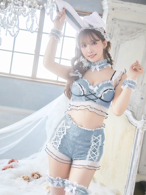 画像9: 【即日発送】【sugar nine×マリームーンコラボ】 セクシーレースバニーコスプレセット【sugar nineハロウィン7点セット】【S-Mサイズ/3カラー】[HC03] (9)