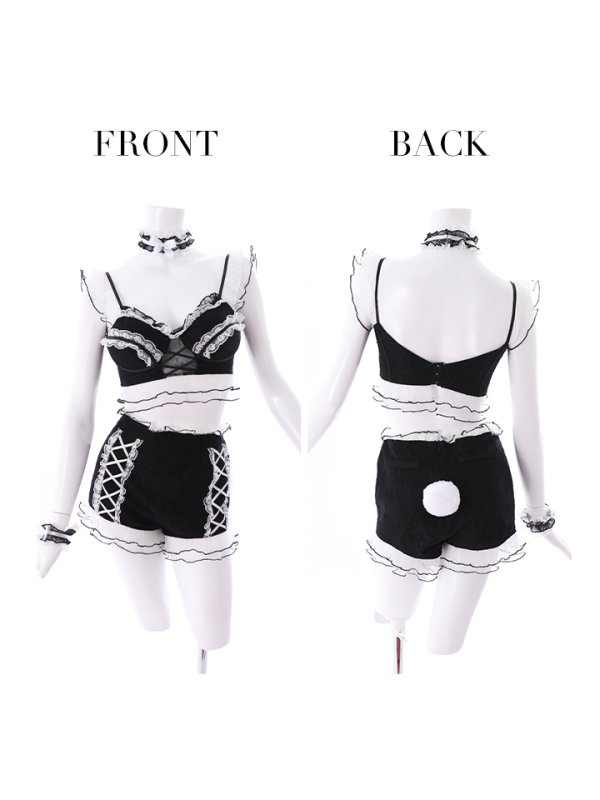画像14: 【即日発送】【sugar nine×マリームーンコラボ】 セクシーレースバニーコスプレセット【sugar nineハロウィン7点セット】【S-Mサイズ/4カラー】[HC03] (14)