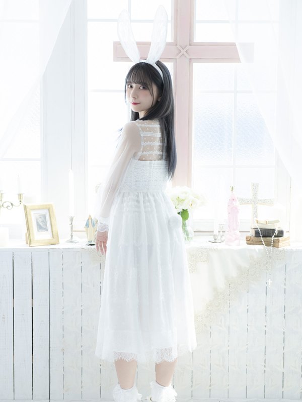 画像4: 【SALE!!】【即日発送】バニーワンピースコスプレ/レースワンピース【sugar nineハロウィン3点セット】【S-Lサイズ/1カラー】[OF01] (4)