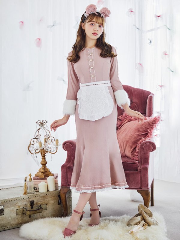 画像5: 【SALE!!】【即日発送】ファーポンチョ付きベアメイドコスプレ/ワンピースコスプレ【sugar nineハロウィン4点セット】【S-Lサイズ/1カラー】[OF01] (5)