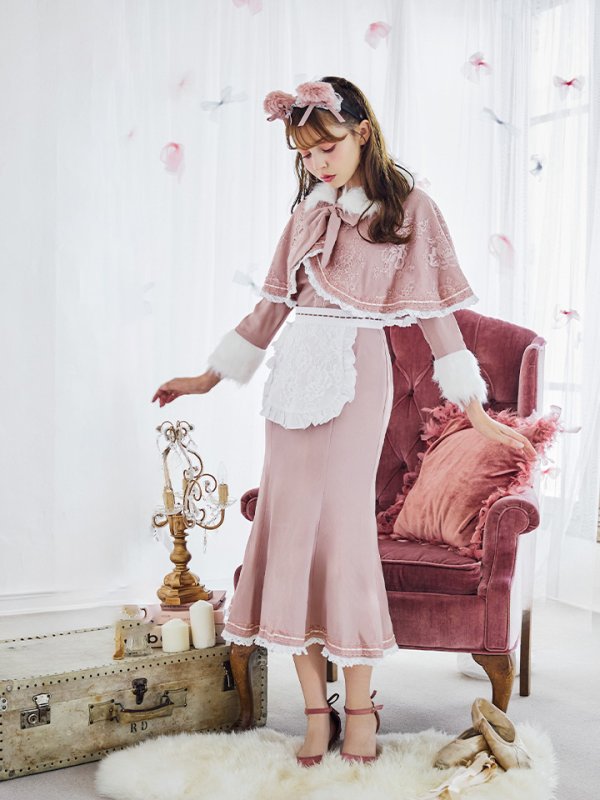 画像10: 【SALE!!】【即日発送】ファーポンチョ付きベアメイドコスプレ/ワンピースコスプレ【sugar nineハロウィン4点セット】【S-Lサイズ/1カラー】[OF01] (10)