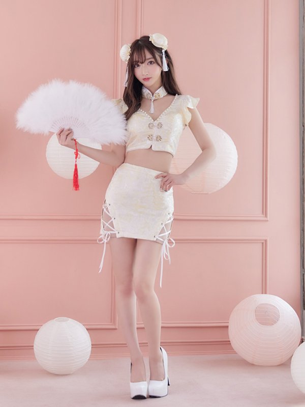 画像12: 【SALE!!】【即日発送】セットアップチャイナドレスコスプレ【sugar nineハロウィン4点セット】【XS-Lサイズ/2カラー】(SE01YN-WH)[OF01] (12)