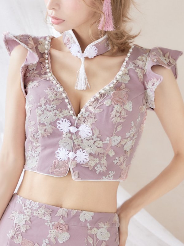 画像7: 【SALE!!】【即日発送】門りょうちゃん着用 /セットアップ/チャイナドレス/ミニスカート/タイト/コスプレ【sugar nineハロウィン4点セット】【XS-Lサイズ/2カラー】(SE01YN-WH)[OF01] (7)