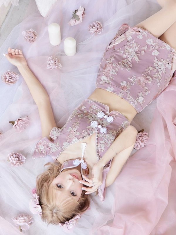 画像11: 【SALE!!】【即日発送】門りょうちゃん着用 /セットアップ/チャイナドレス/ミニスカート/タイト/コスプレ【sugar nineハロウィン4点セット】【XS-Lサイズ/2カラー】(SE01YN-WH)[OF01] (11)