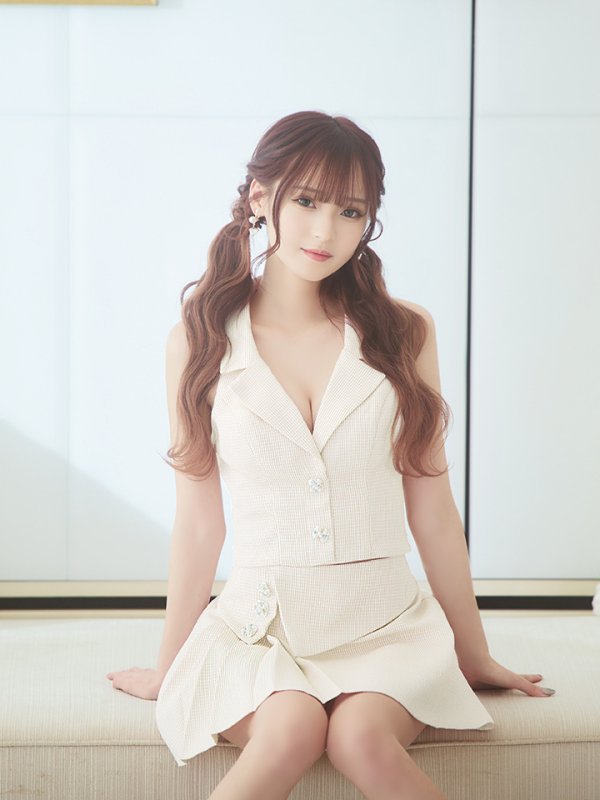 画像14: sugar限定コラボ商品☆XSサイズあり【PURESS/ピュアレス】カラー/ チェック/ ボタン/ ノースリーブ/ セパレート/ プリーツ/ フレア/ ミニドレス/ キャバドレス[OF5] (14)