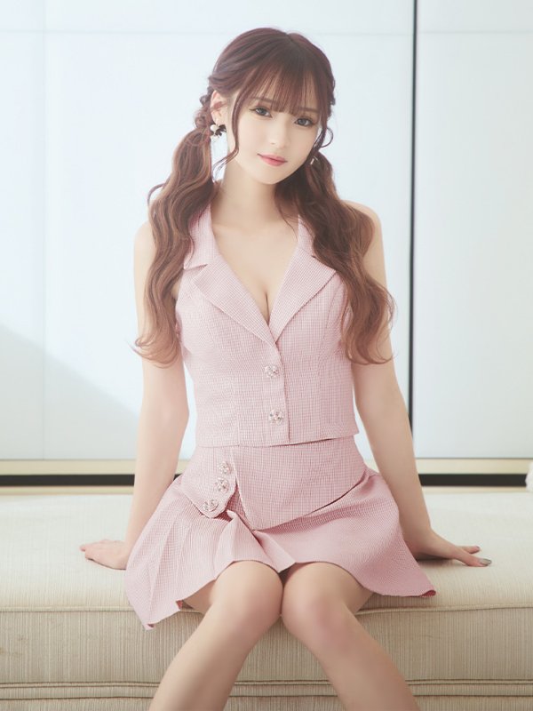 画像5: sugar限定コラボ商品☆XSサイズあり【PURESS/ピュアレス】カラー/ チェック/ ボタン/ ノースリーブ/ セパレート/ プリーツ/ フレア/ ミニドレス/ キャバドレス[OF5] (5)