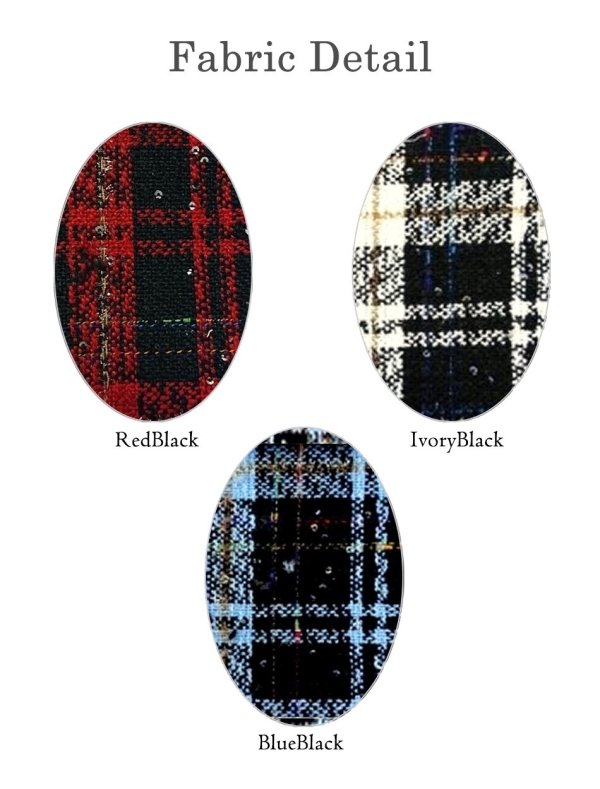 画像17: XSサイズあり【Donia Quinn / ドニアクイーン】 ツイード/ チェック/ フリル/ マーメイド/ レース/ ノースリーブ/ Aライン/ ミニドレス/ キャバドレス[OF05] (17)