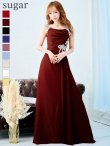 L・XL・XXLサイズあり【UNA VALERIE / ウナヴァレリェ】  タックデザイン/ ビジュー/ バックスピンドル/ ロングドレス/ キャバドレス　ワイン