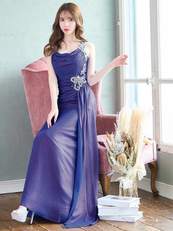 画像19: L・XL・XXLサイズあり【UNA VALERIE / ウナヴァレリェ】  ドレープデザイン/ ビジュー/ バックスピンドル/ ロングドレス/ キャバドレス[OF05] (19)