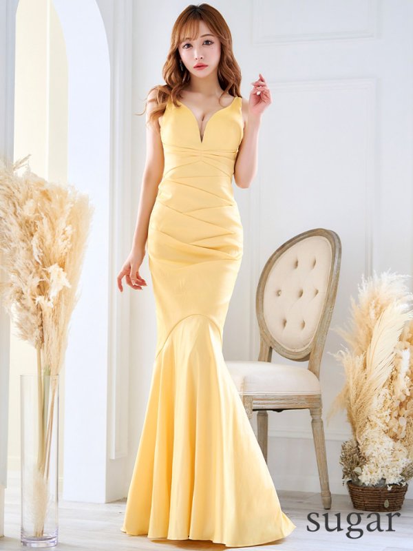 画像10: Lサイズあり【UNA VALERIE / ウナヴァレリェ】マーメイド/ Vネック バックスピンドル/ ドレープ/ ロングドレス/ キャバドレス[OF05] (10)