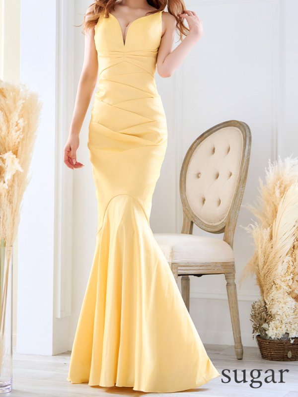 画像11: Lサイズあり【UNA VALERIE / ウナヴァレリェ】マーメイド/ Vネック バックスピンドル/ ドレープ/ ロングドレス/ キャバドレス[OF05] (11)