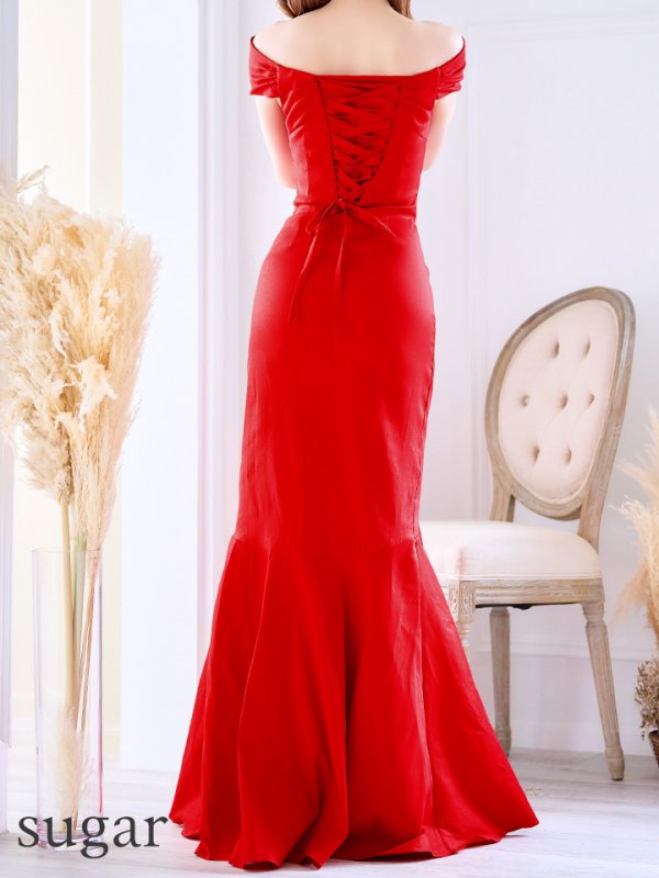 画像10: Lサイズあり【UNA VALERIE / ウナヴァレリェ】マーメイド/ Vネック/オフショル/ バックスピンドル/ ドレープ/ ロングドレス/ キャバドレス[OF05] (10)