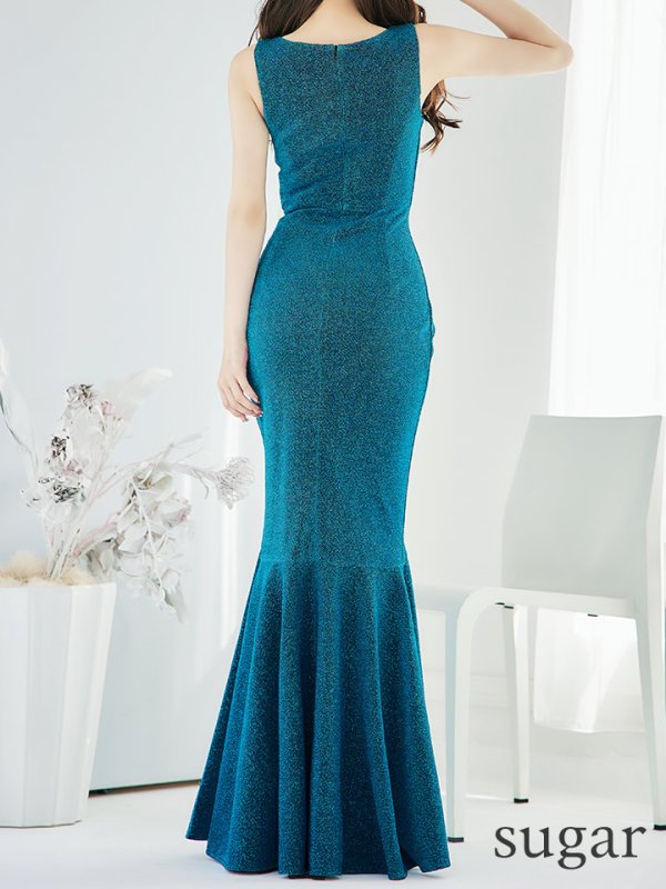 画像22: Lサイズあり【UNA VALERIE / ウナヴァレリェ】マーメイド/ Vネック/ ノースリーブ/ ドレープ/ ロングドレス/ キャバドレス[OF05] (22)